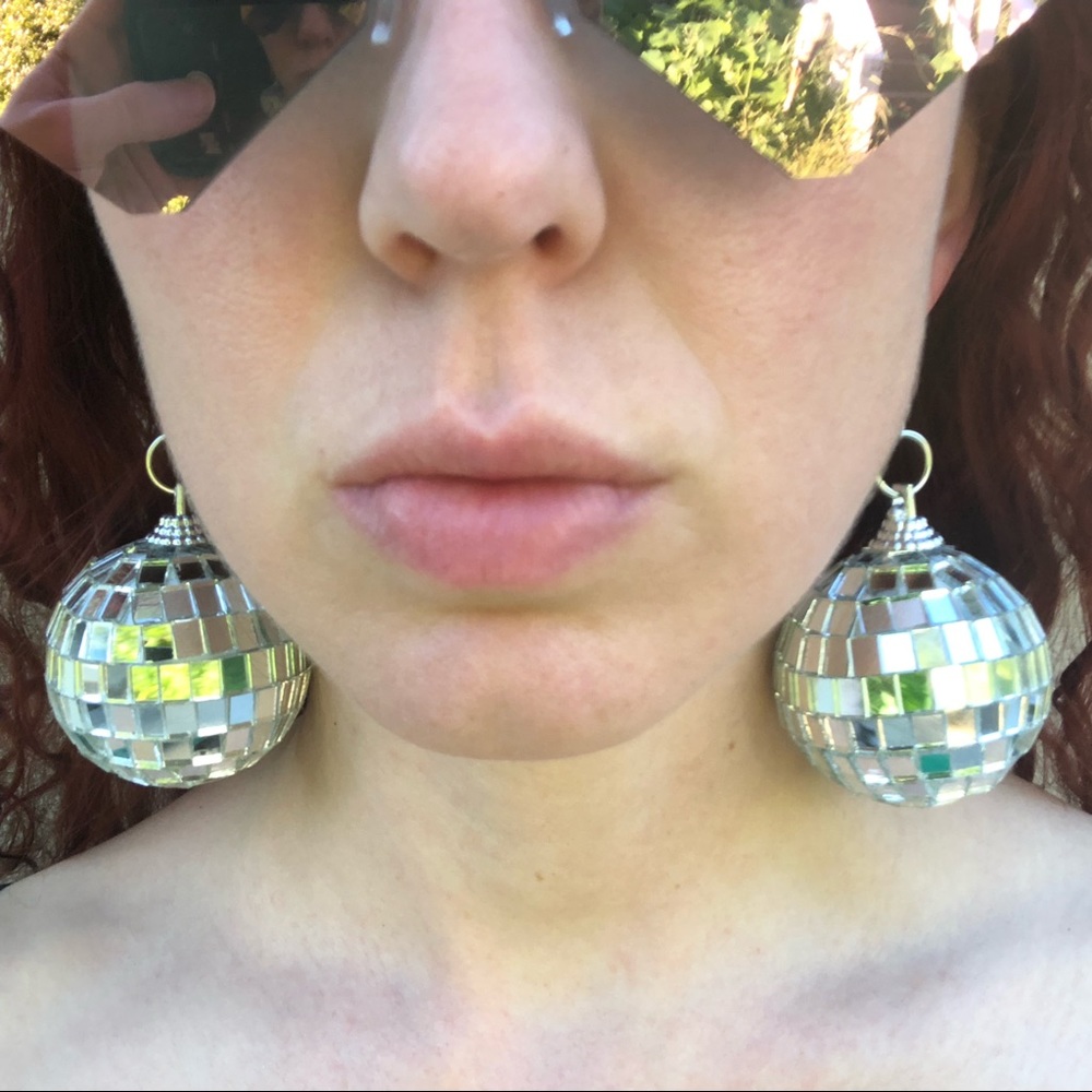 Disco ball drop earrings edc rave festival outfit - Picture 6 of 8